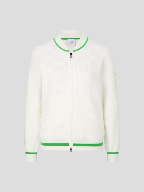BOGNER Elfi Knit jacket in Ecru/Green