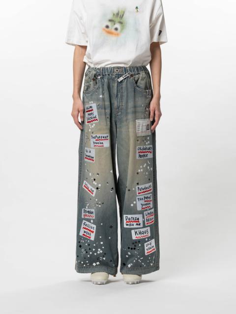 Maison MIHARAYASUHIRO Embellished Sticker Denim Pants