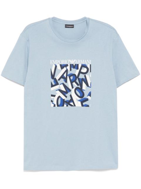 EMPORIO ARMANI 로고 인쇄 T 셔츠