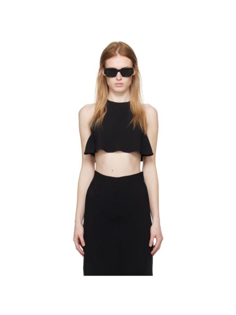 AMI Paris Black Cropped Tank Top