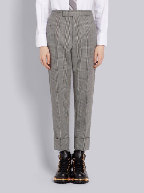Black and White Prince of Wales Wool Cavalry Twill Classic Trouser