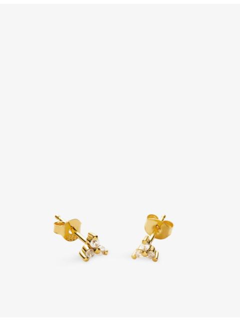 MISSOMA Trinal 18ct Yellow Gold Vermeil And Cubic Zirconia Stud Earrings