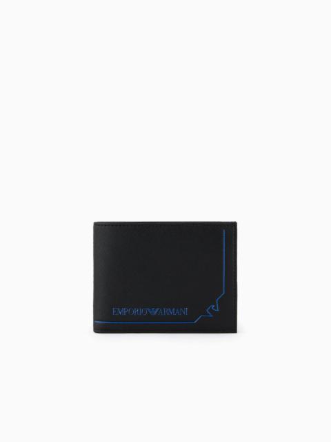 EMPORIO ARMANI ASV regenerated Saffiano leather wallet with graphic design eagle