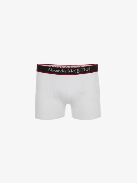 Alexander McQueen Selvedge Boxers in White/red