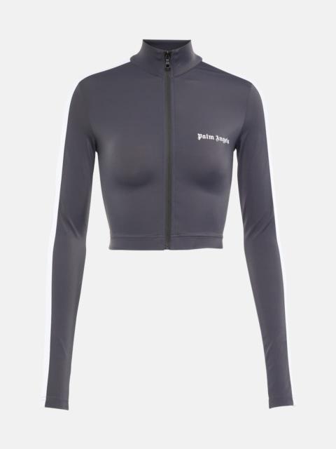 Palm Angels Cropped zip-up track jacket