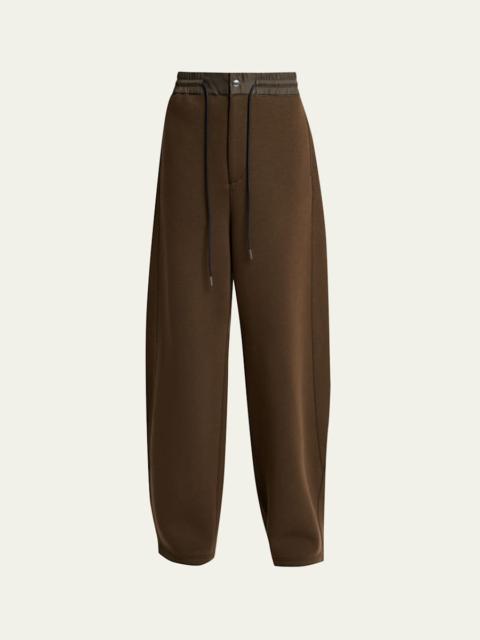 sacai Men's Sponge Barrel-Leg Sweatpants