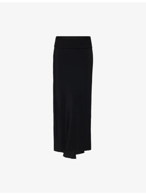 Rick Owens Mid-Rise Bias Satin Midi Skirt