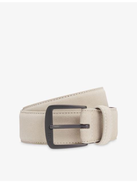 BOSS Branded-Buckle Suede Belt