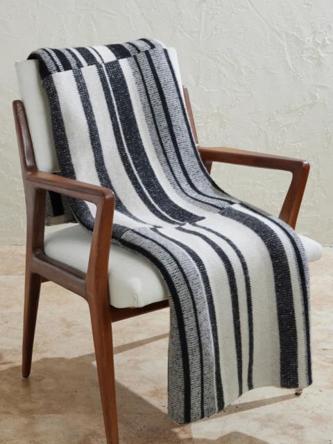The Elder Statesman Striped Knitted Cashmere Blanket