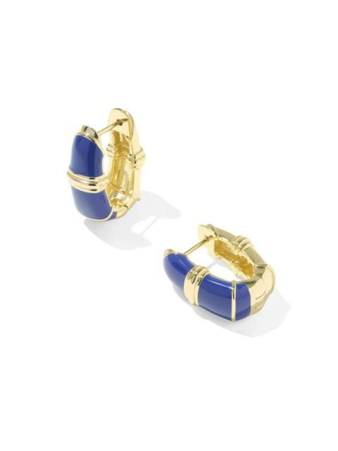 KENDRA SCOTT Courtney Gold Enamel Huggie Earrings