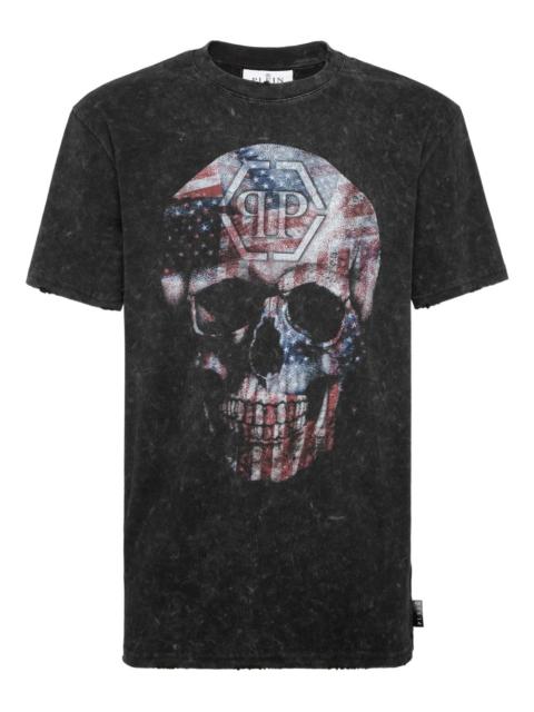 PHILIPP PLEIN Skull America washed T-shirt