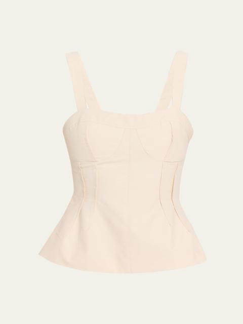 SIMKHAI April Cotton Faille Bustier Top