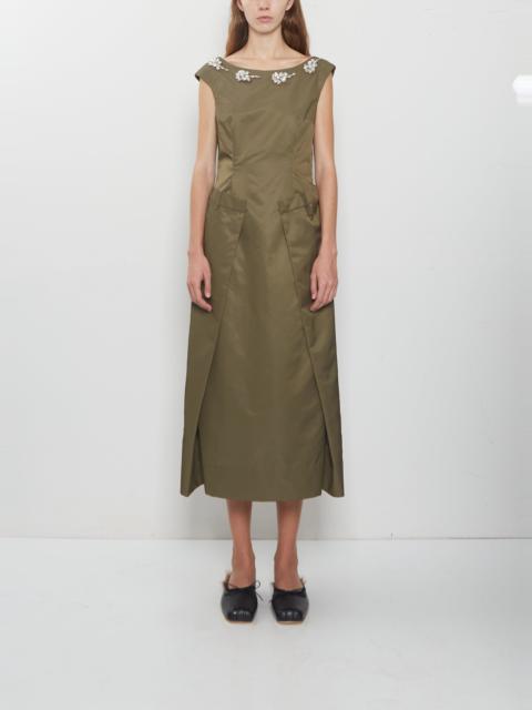 Simone Rocha Peeling Waist Embellished Portrait Dress
