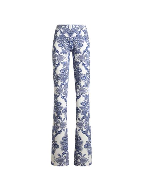 Etro lace-motif knit trousers
