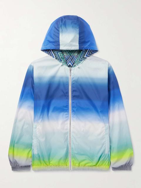 Reversible Printed Striped Shell Hooded Jacket