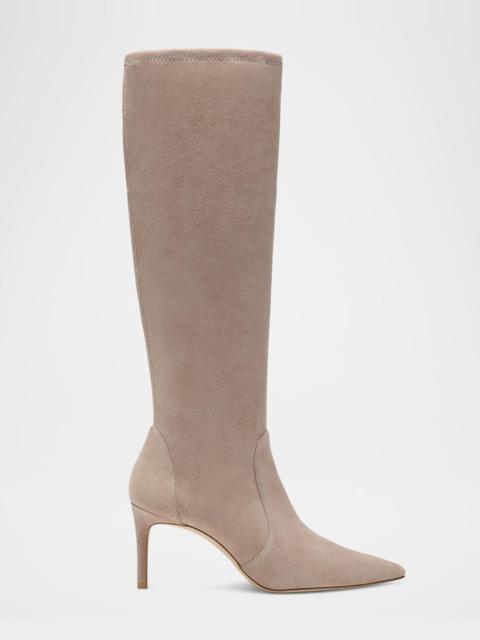 Stuart Weitzman Stuart Power Suede Stiletto Knee Boots
