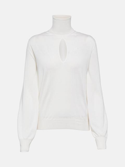 TOM FORD Cutout cashmere and silk turtleneck sweater