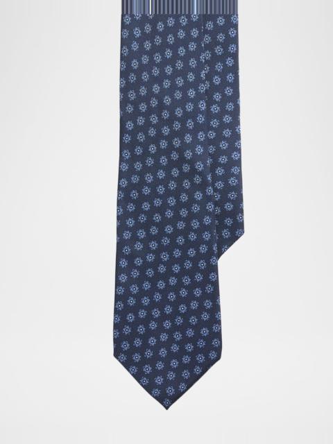 Ralph Lauren Men's Geometric-Print Silk Tie