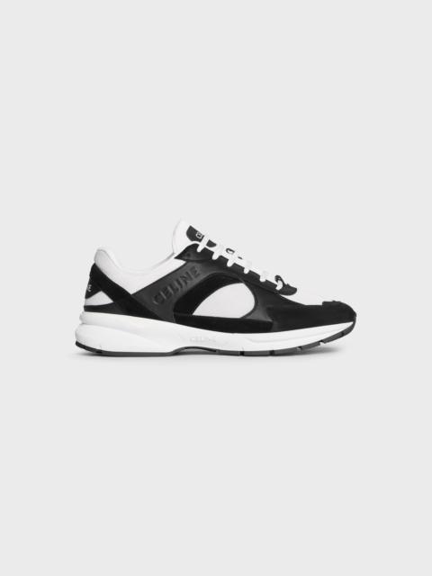 CELINE RUNNER CR-03 LOW LACE-UP SNEAKER in MESH, CALFSKIN AND SUEDE CALFSKIN
