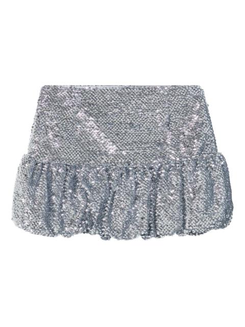 sequinned bubble-hem mini skirt