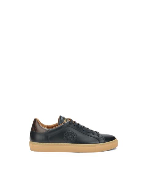 Roberto Cavalli logo-embossed snakeskin-effect sneakers