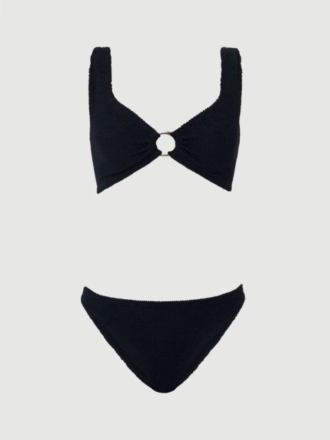 Hunza G JULIA WITH GOLD HOOP BIKINI BLACK