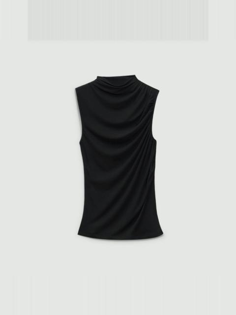 Theory Draped Sleeveless Top in Ribbed Viscose