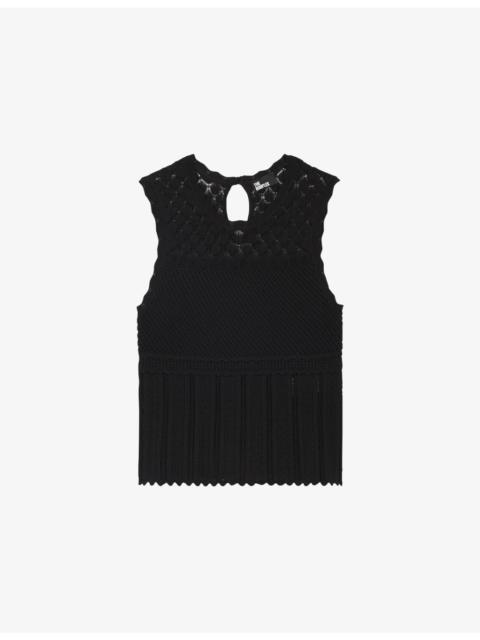 The Kooples Sleeveless V-Neck Knitted Top