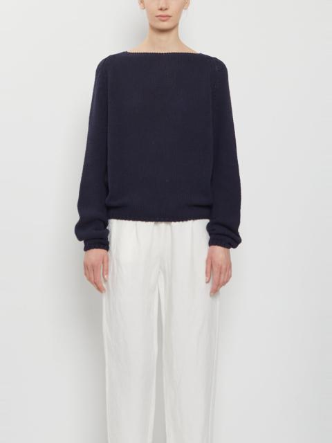 apuntob Boat Neck Silk Sweater — Abyss