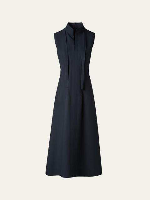 AKRIS Fit-and-Flare Cotton Midi Dress
