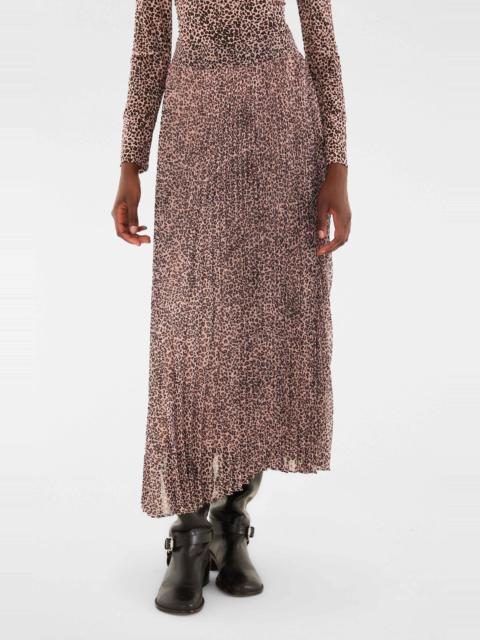 FARM RIO FARM Rio Pleated Leopard Print Midi Skirt in Baby Leopard Pink at Nordstrom