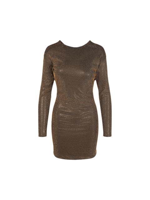 VERSACE Versace Embroidered Long-Sleeve Mini Dress 'Black'