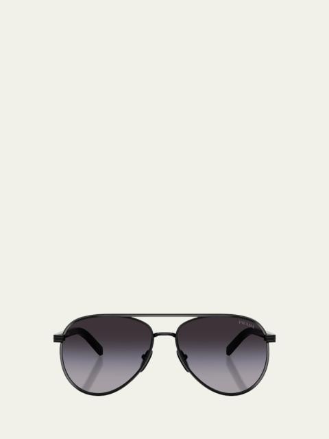 Prada PR B57S Aviator Steel Sunglasses