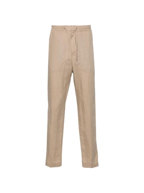 Canali mid-rise tapered linen trousers