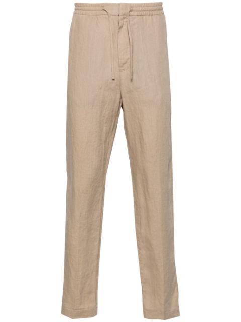 Canali mid-rise tapered linen trousers