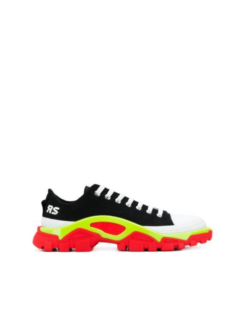 x Raf Simons Detroit Runner contrast sole low-top cotton sneakers