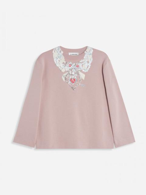 Lanvin SWEATSHIRT WITH EMBROIDERY NECKLACE