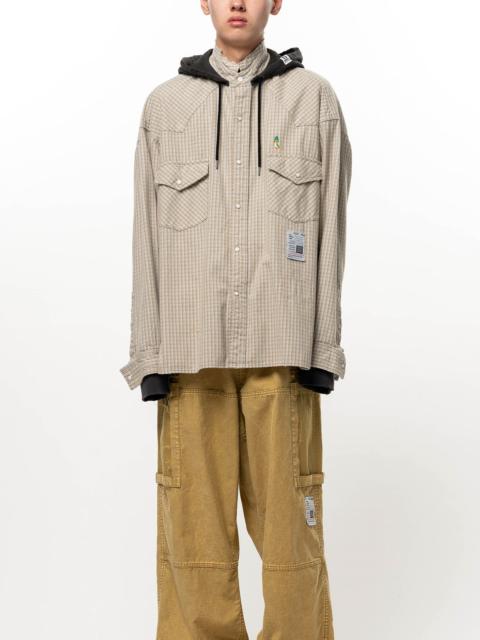 Maison MIHARAYASUHIRO Hoodie Combine Checkered Shirt