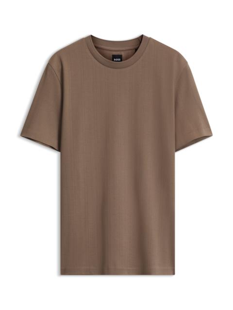 BOSS CORDUROY-JACQUARD T-SHIRT IN MERCERIZED COTTON