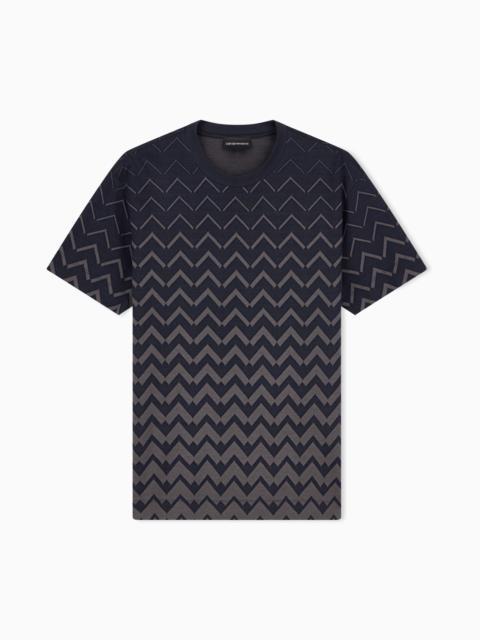EMPORIO ARMANI JERSEY JACQUARD T-SHIRT IN LYOCELL BLEND SIGNATURE CAPSULE