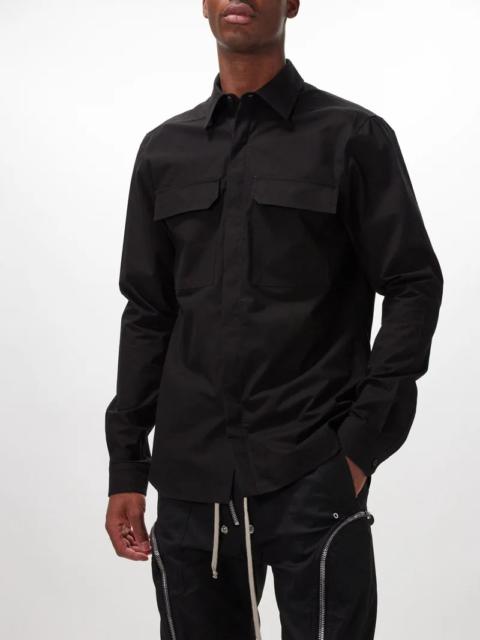 Rick Owens Flap-pocket cotton-poplin shirt