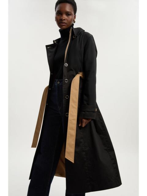 KAREN MILLEN Colour Block Belted Tailored Trench Coat