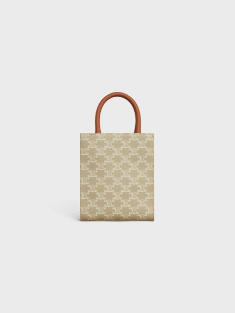 CELINE Mini Vertical Cabas in Triomphe Canvas and calfskin