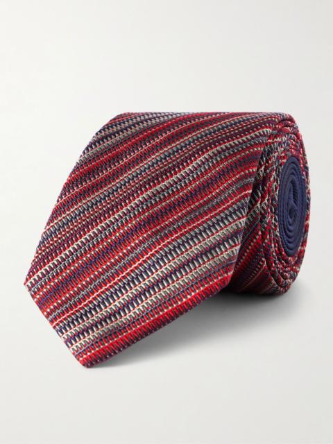 Missoni 7cm Striped Silk-Jacquard Tie Red