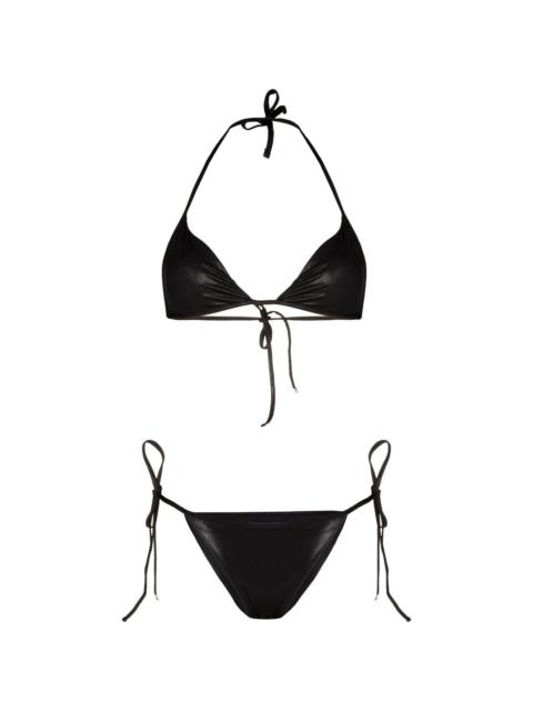 THE ATTICO Sheen triangle bikini set