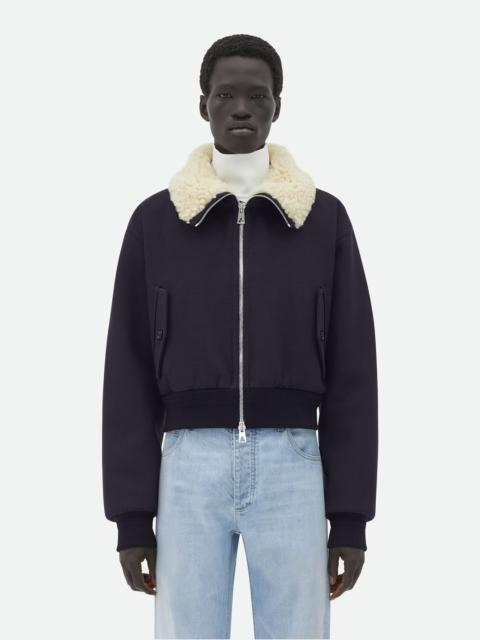 Shearling Collar Cotton Blend Jacket