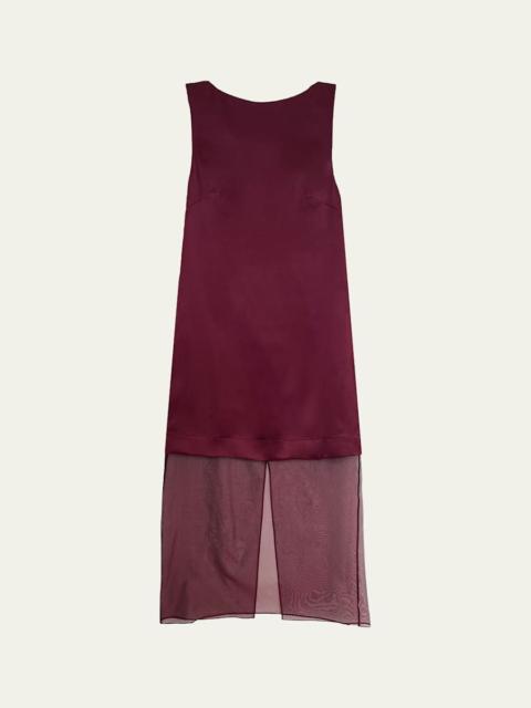 ESSE Studios Rio Cowl-Back Organza Overlay Dress