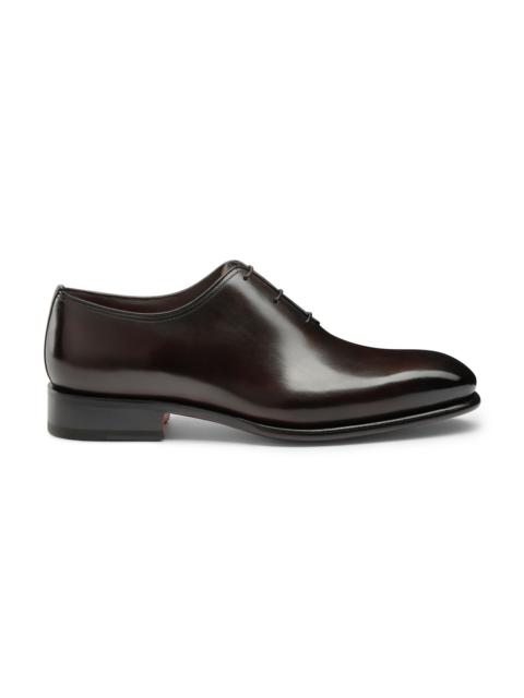 Santoni Men's polished brown leather Oxford shoe