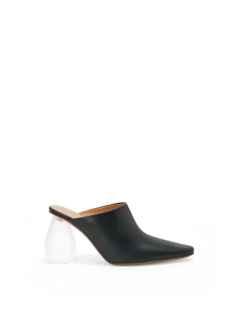 Drop heel mule in calfskin