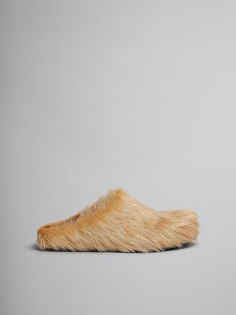 Marni HAZELNUT LONG-HAIR CALFSKIN FUSSBETT SABOT